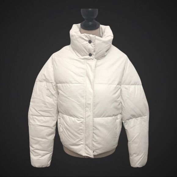 Apparis Camila Ivory Faux Leather Puffer Jacket, Large - Picture 3 of 8